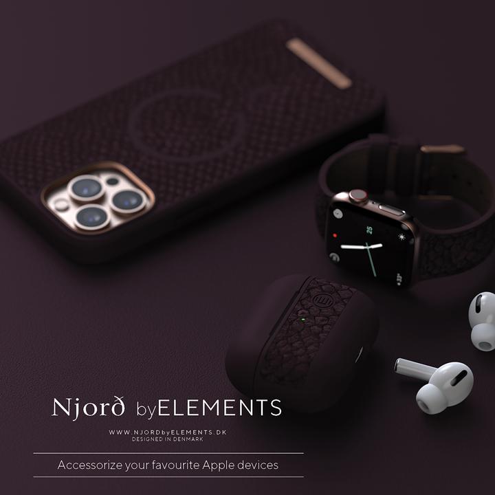 Actual product image Njord Eldur Watch Strap For (41 mm, 40 mm, Vegan Leather, Stainless steel fastener, Salmon leather)