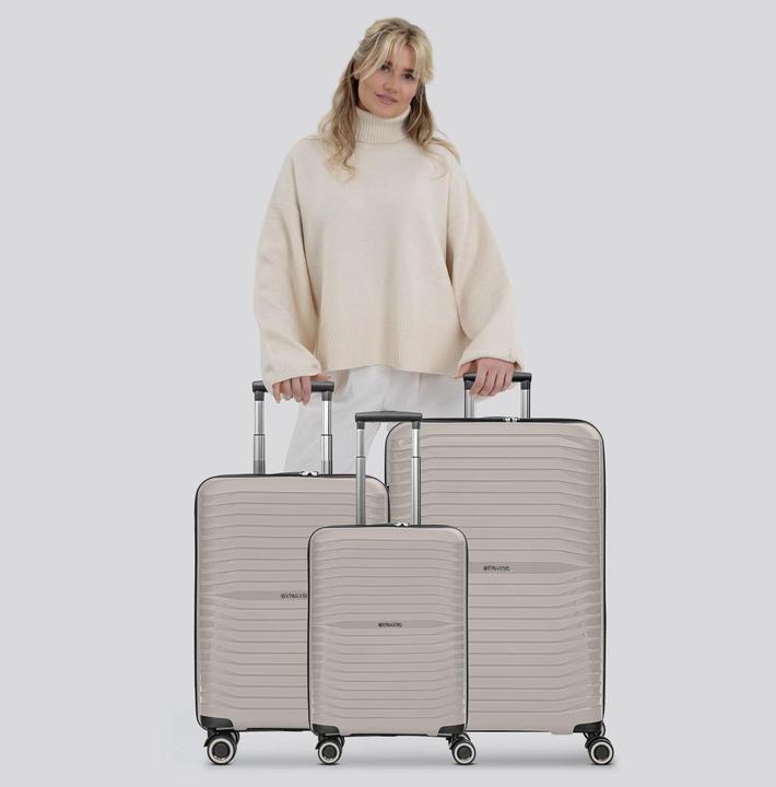 Immagine prodotto Stratic Set di valigie Shine a 4 ruote 3 pezzi con piega elastica (193 l, XL (da 115l))