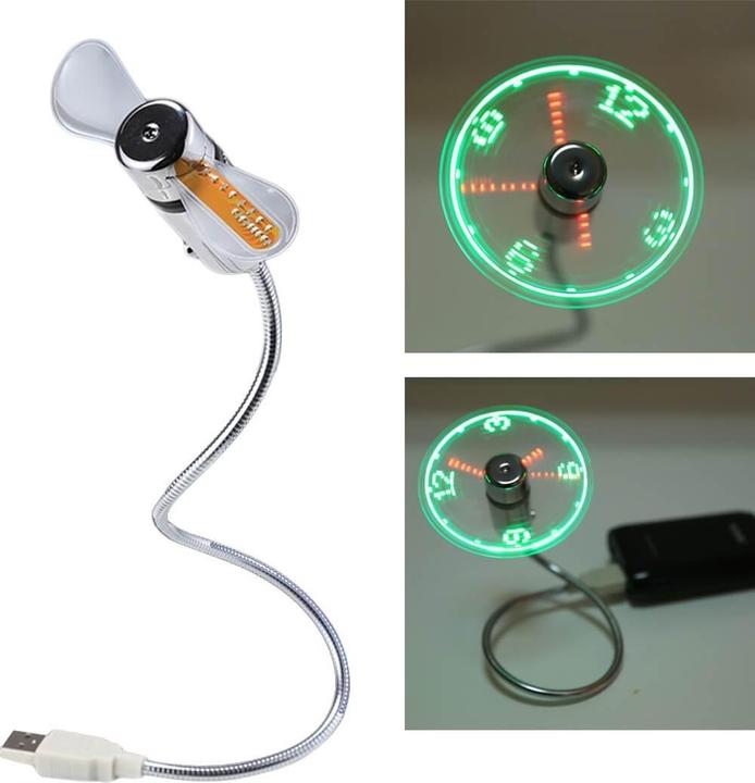 Actual product image Hama PC USB fan with clock display