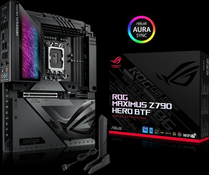 Image du produit ASUS MB ROG MAXIMUS Z790 HERO BTF (Intel,1700,DDR5,ATX) (LGA 1700, Intel Z790, ATX)