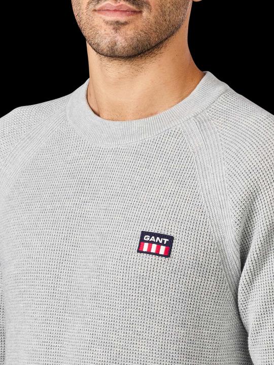 Actual product image GANT Waffle Rib Pullover Crew Neck light grey melange (3XL)