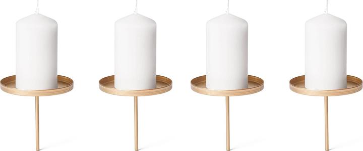 Actual product image Novaliv 4x Candle Pick Flat Gold 8cm Diameter I Candle Plate with Spike I Advent Candle Holder (8 x 8 x 8 cm)