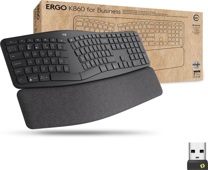 Actual product image Logitech Ergo K860 Split (Eng. Int., Wireless)