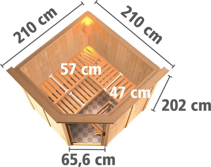 Produktbild Karibu Jarin mit Dachkranz (9 KW interne Steuerung)