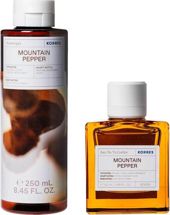 Actual product image Korres Mountain Pepper Eau De Toilette & Shower Gel