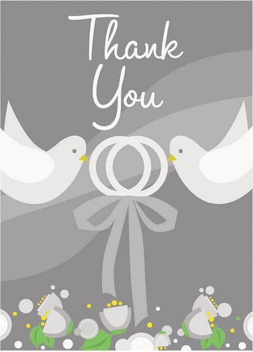 Actual product image Unique Party Paper Thank You Card (Pack of 8) (8 pcs.)