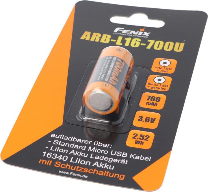 Image du produit Fenix Pile CR123 A avec fonction de charge USB intégrée et AccuCell AkkuBox