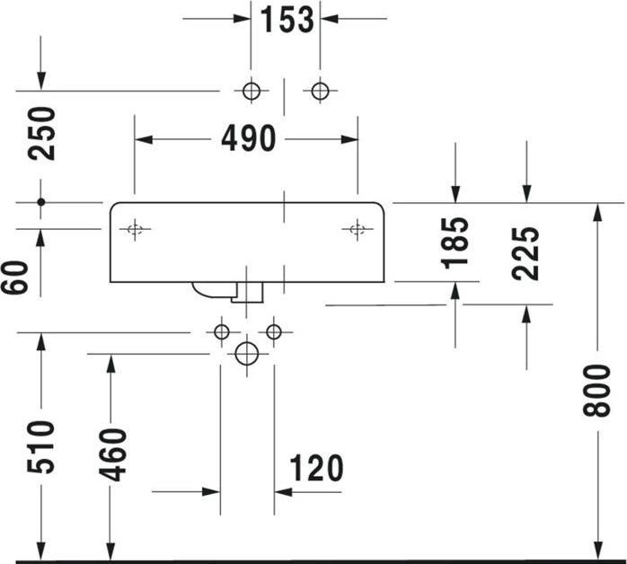 Produktbild Duravit Universalbecken SCOLA m ÜL HLB 615x460mm 1 HL Be rechts weiss (460 mm, 615 mm)