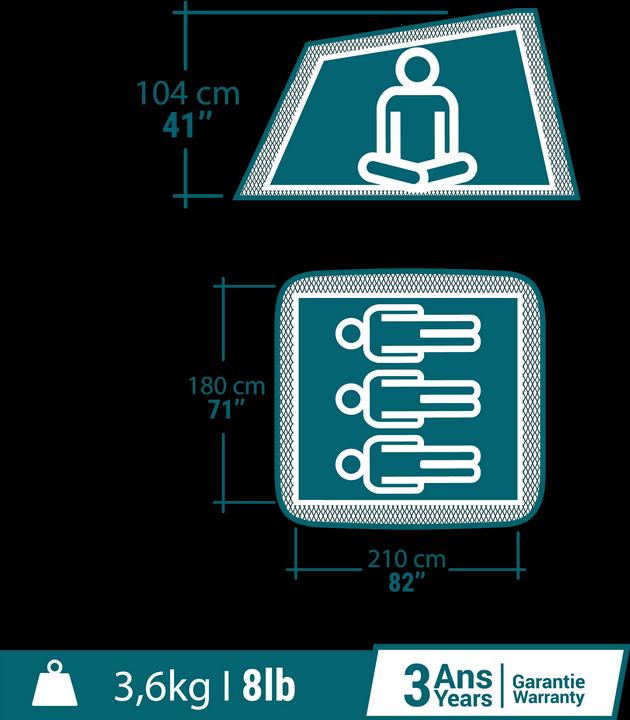 Produktbild Quechua 2 SECONDS 3 (Wurfzelt, 3.60 kg, 3 Personen)