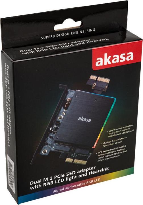 Immagine prodotto Akasa AK-PCCM2P-04 - PCIe - M.2 - Nero - Passivo