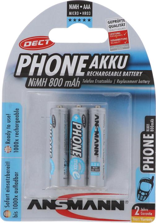 Tecxus Telefon Akku AAA ideal für schnurlose DECT Telefon
