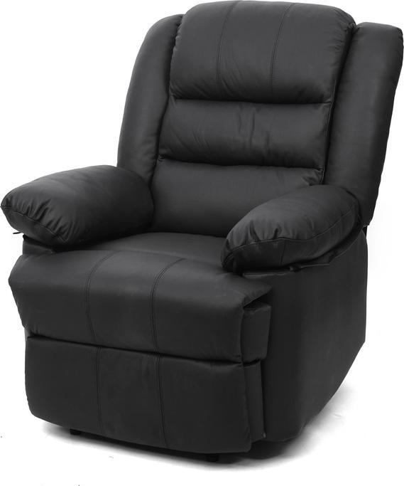 Actual product image Swisshandel24 TV armchair, recliner armchair, leather + imitation leather 103x83x91cm - black