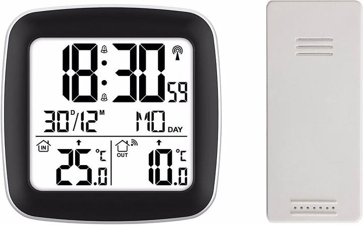 Produktbild Infactory Digitaler Funkwecker mit Dual-Alarm, Thermometer und Aussensensor