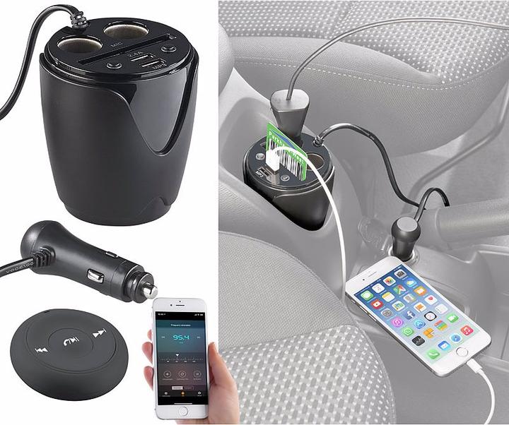 Produktbild Auvisio Kfz-Lade-Verteiler mit FM-Transmitter, Freisprecher und MP3-Player