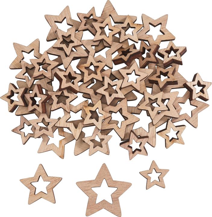 Produktbild VBS Streuteile "Sterne-Mix", 48 Stück, Natur, ca. 3-4 cm