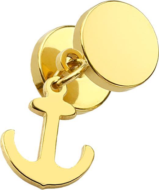 Immagine prodotto Star Piercing Fake Plug vergoldet mit Anhänger Anker (senza ottone, Acciaio chirurgico 316L)