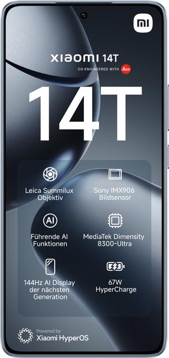 Productafbeelding Xiaomi 14T 12 GB/256 GB Titan Blauw (256 GB, Titaanblauw, 6.67", Dubbele SIM, 50 Mpx, 5G)