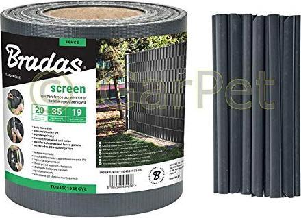 Produktbild Bradas PVC Sichtschutz Streifen Folie Zaun Balkon Rolle Matte Blende anthrazit 35 m (3500 cm)