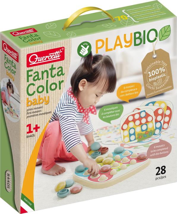 Actual product image Quercetti PlayBio Peg Mosaic FantaColor Baby (28 pcs)