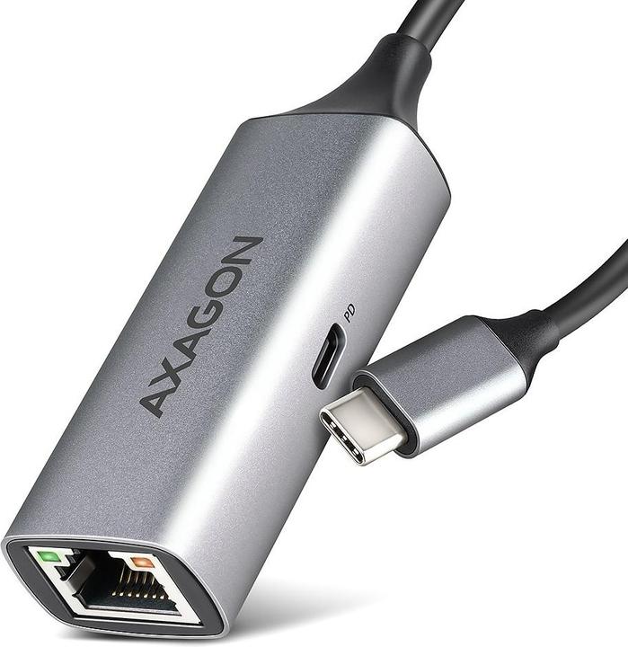 Image du produit Axagon ADE-TXPD, USB-C 3.2 Gen 1 - Gigabit Ethernet síťová karta, Asix AX88179, PD, auto instal (USB-C, RJ45 (1x))