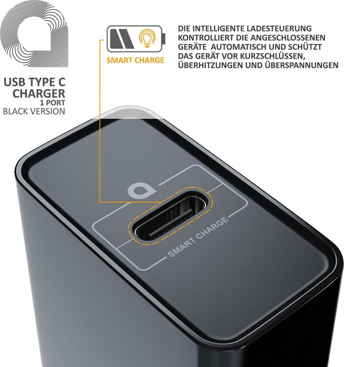 Image du produit Aplic Chargeur USB Alimentation USB C, puissance 30 Watt, chargeur USB, adaptateur de charge, noir (30 W)