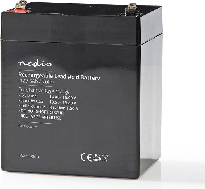 Image du produit Nedis Batterie plomb-acide rechargeable | Acide de plomb | Rechargeable | 12 V | 5000 mAh (1 pcs, 5000 mAh, Batterie)