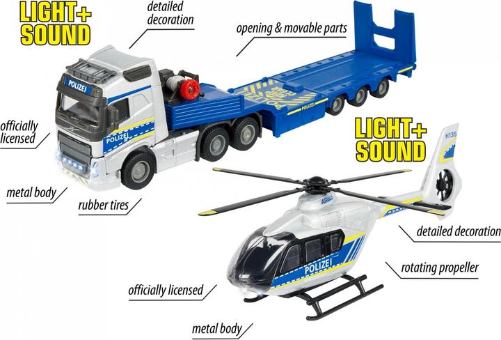 Immagine prodotto Simba FH-16 Camion della polizia + elicottero