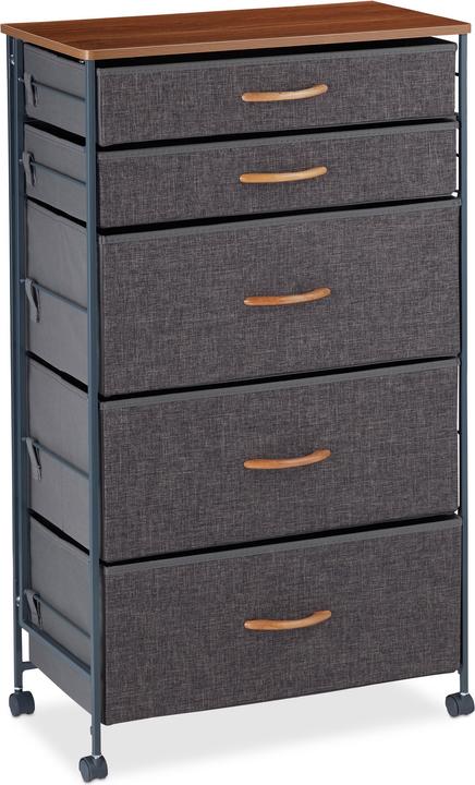 Image du produit Relaxdays Armoire à tiroirs sur roulettes (58 x 30 x 96,5 cm)