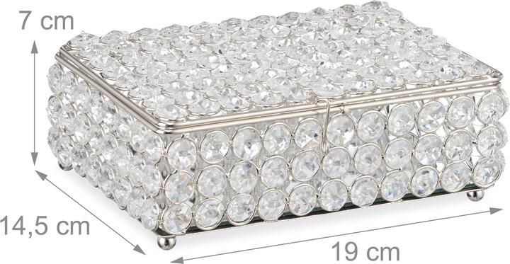 Actual product image Relaxdays Jewellery Box, Glamorous Crystal Design
