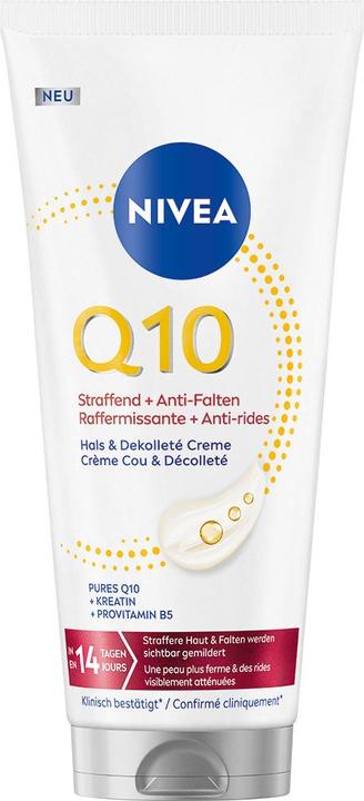 NIVEA Q10 Straffend + Anti-Falten Hals & Dekolleté Creme (Körpercreme, 200 ml)