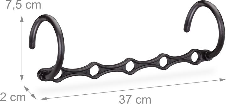 Actual product image Relaxdays Compact Coat Hanger Set of 10, Hook Organiser (10 x)