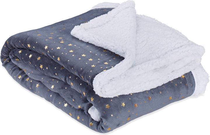 Immagine prodotto Relaxdays Coperta da Divano, Motivi Dorati (150 x 200 cm)