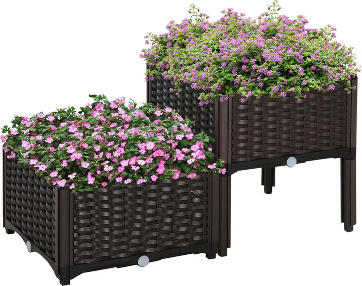 Immagine prodotto Outsunny Letto rialzato a 2 pezzi in look rattan