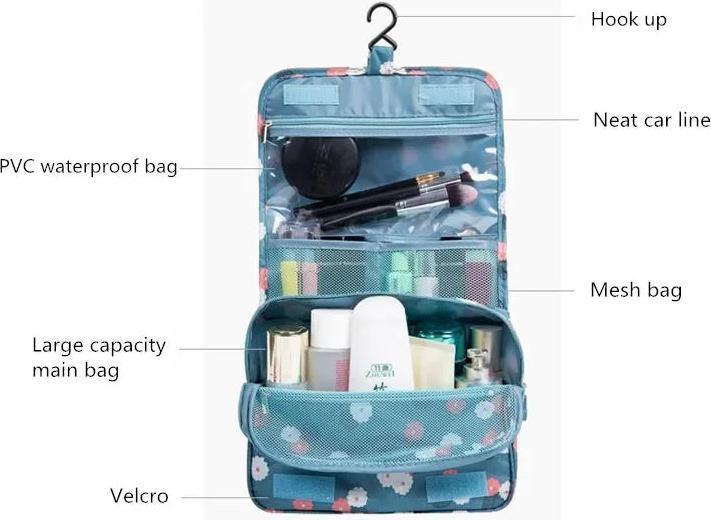Produktbild Only-Bags.Store Kosmetiktasche mit Nylon-Haken, Make-up-Tasche, hohe Kapazität, Aufbewahrungstasche für (24 l)