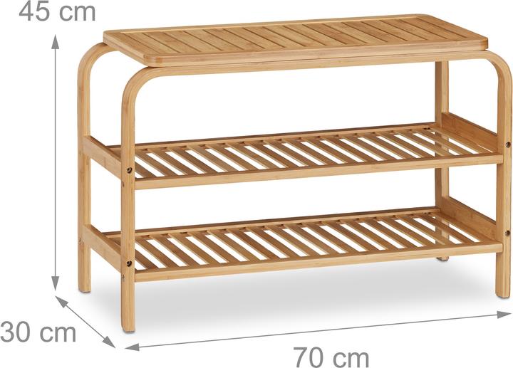 Image du produit Relaxdays Banc à chaussures (70 x 30 x 45 cm)