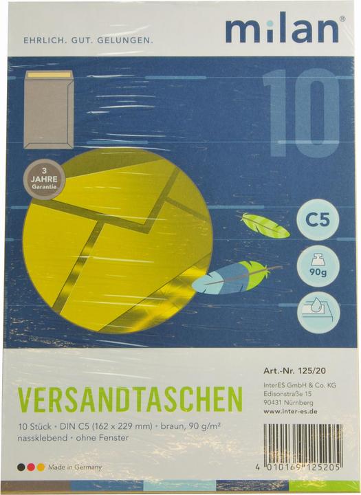 Actual product image Envelopes C5, 90 g/m², brown, without window (10 x)