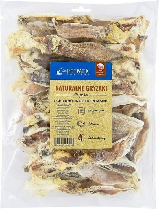Petmex Hundekauartikel Hasenohren mit Fell 500g (Senior, 1 Stk., 500 g)