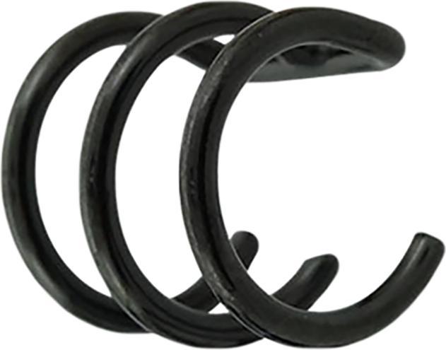 Produktbild Star Piercing Fake Ear Cuff schwarz mit 3 Ringen (Chirurgenstahl 316L mit 3 Ringen)