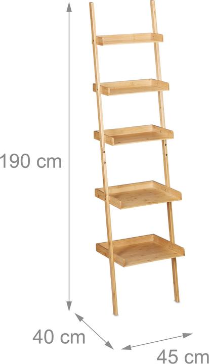 Image du produit Relaxdays Étagère à échelle (45 x 40 x 190 cm)