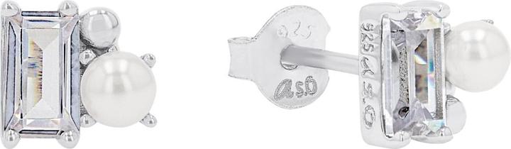Actual product image S.Oliver Ohrschmuck für Damen, 925 Sterling Silber, Zirkonia synth., Muschelkernperle (Silver 925)
