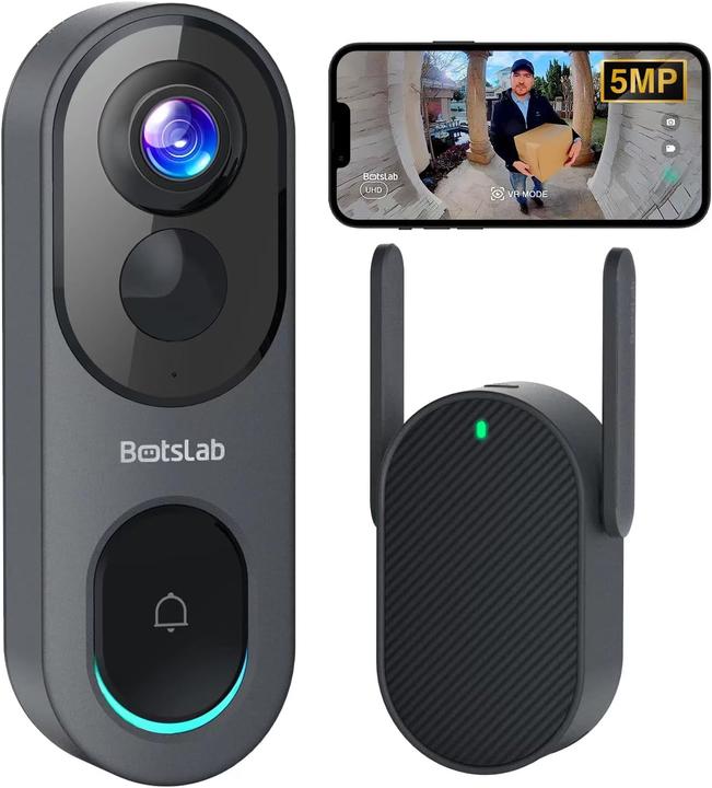 Image du produit Botslab Doorbell vidéo, 6400mAh Capacity, 180° Wide-Angle Vision, 32G Internal Storage, Human Detect (WiFi)