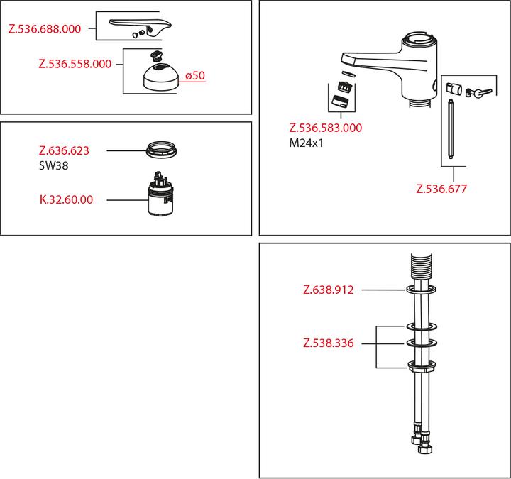 Actual product image KWC DOMO lever mixer, fixed spout