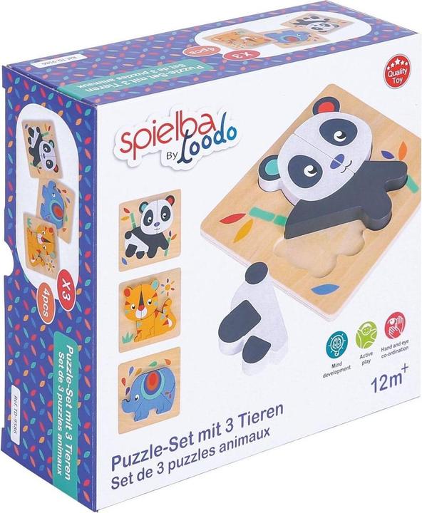 Image du produit Spielba Puzzle-Set mit Panda, Elefant, Giraffe