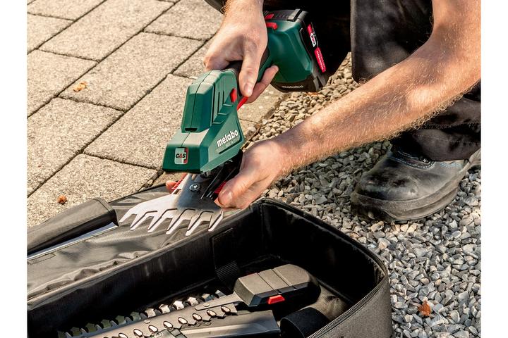 Produktbild Metabo Strauch und SGS LTX Q (Akkuheckenschere)