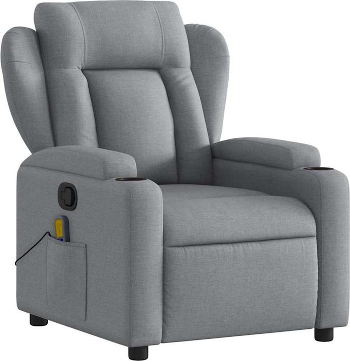 Image du produit VidaXL Fauteuil de massage gris clair tissu,Couleur : gris clair,Matériau : tissu