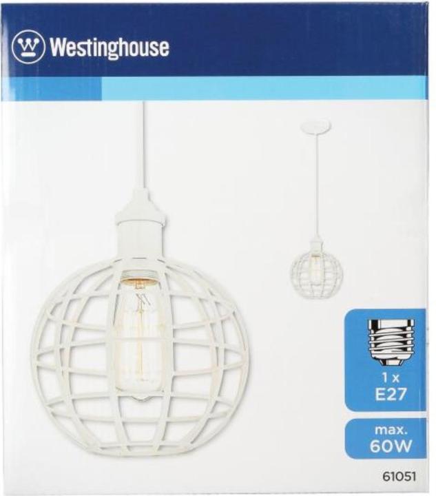 Produktbild Westinghouse Pendelleuchte Kugel Käfig weiss mit 1 Lampe (E27)