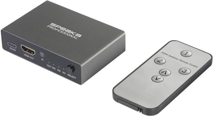 Actual product image SpeaKa Professional SP-HDS-210 3 Port HDMI Switch Ultra HD Capable 7680 x 4320 Pix