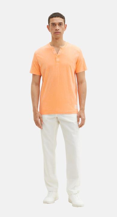 Actual product image Tom Tailor T-Shirt Kurzarmshirt mit Henley-Ausschnitt und ausgewaschener Optik (L)