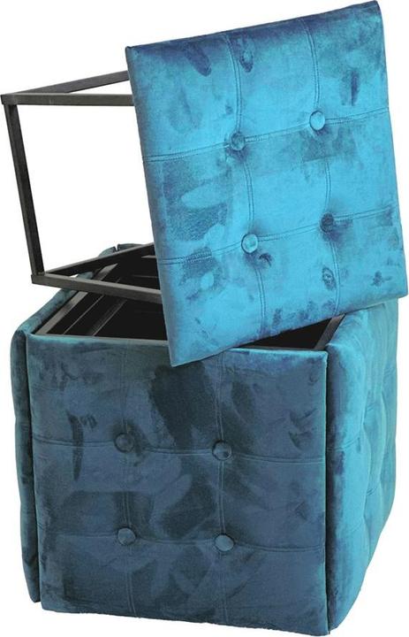Produktbild Go Gift Puff-Transformator 5in1 - 5 Hocker in 1 Pouffe blauer Samt