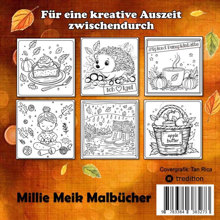 Actual product image Herbst Malbuch für Erwachsene - Mini-Malbuch - Einfaches Malbuch - Herbst Ausmalbilder